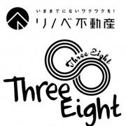 リノベーション会社「リノベ不動産|Three Eight」ロゴ