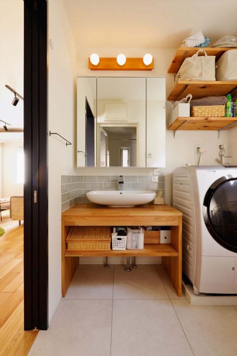 戸建リノベーション　スタイル工房　洗面室　造作洗面台
