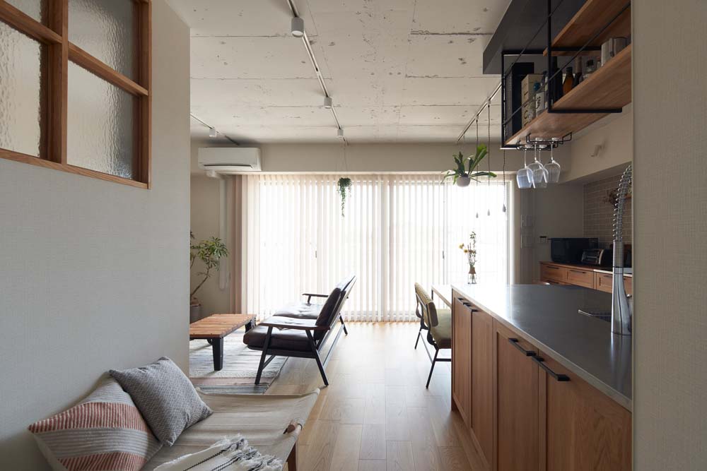 インテリックス空間設計、マンションリノベ、横浜、ナチュラルスタイル、室内窓