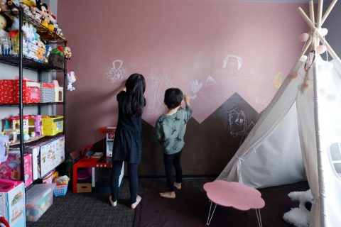 スタイル工房　マンションリノベーション　子ども部屋　DIY　黒板壁