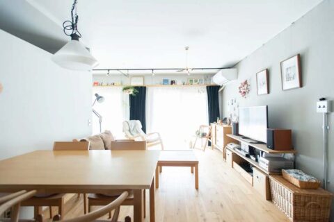 マンションリノベーション、ゼロリノベ、南北開口、アクセントウォール、塗り壁