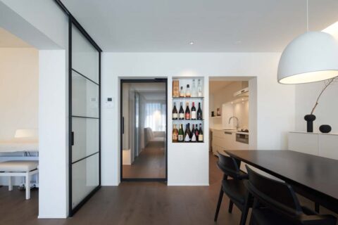 マンションリノベーション、アートリフォーム、ワイン、ニッチ収納、回遊動線