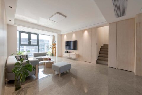 マンションリノベーション、H2DO一級建築士事務所、リビング階段、大理石、メゾネットマンション