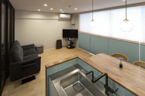 マンションリノベーション、Renomama(リノまま)、ハニカムスクリーン、2色使い、透過性