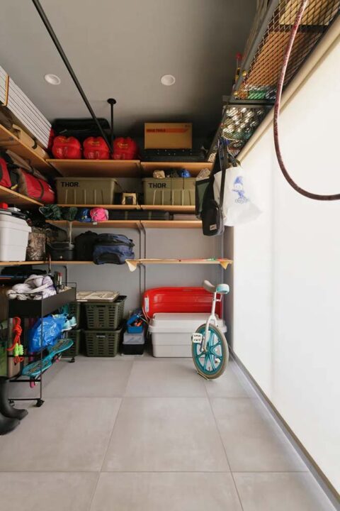マンションリノベーション、夢工房、土間収納、キャンプ用品、アウトドア