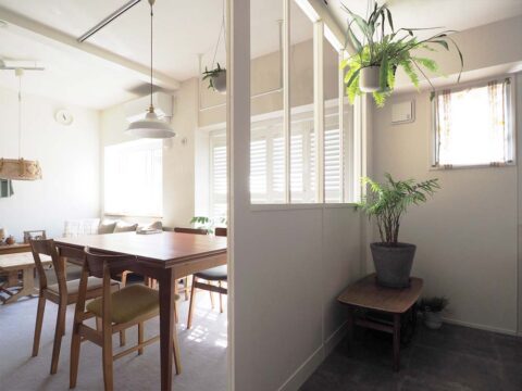 マンションリノベーション、空間社、間仕切り、室内窓、独立型キッチン