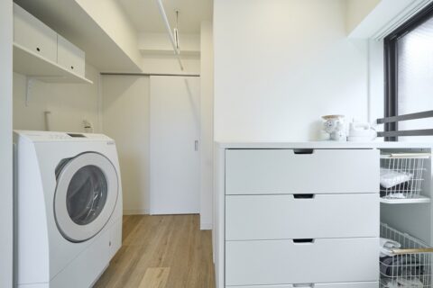マンションリノベーション、マイリノbyグローバルベイス、ランドリールーム、家事動線、回遊動線