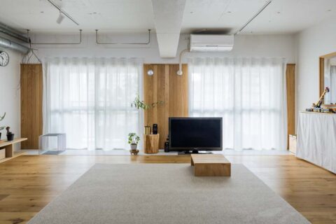 マンションリノベーション、ハコリノベ、掃き出し窓、ハンガーパイプ、インナーテラス
