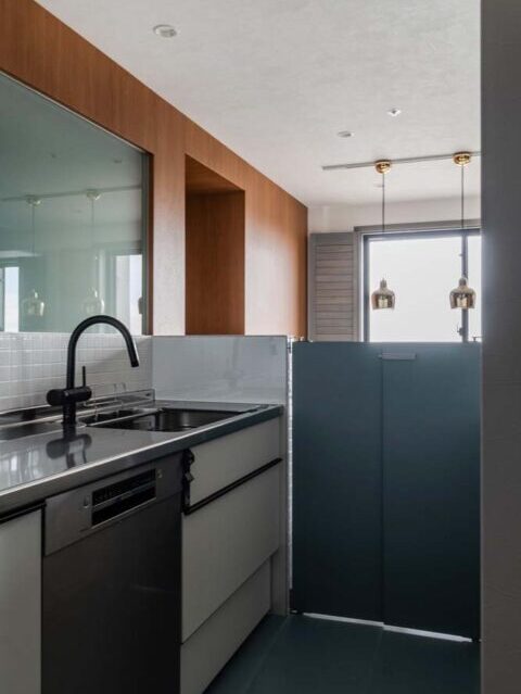 マンションリノベーション、nu(エヌ・ユー)リノベーション、II型キッチン、半独立キッチン、家事動線