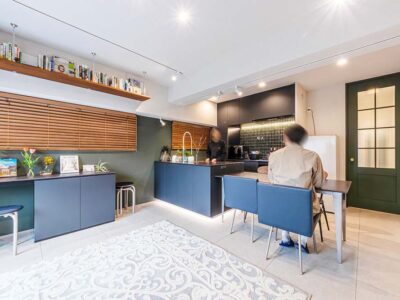 「フレッシュハウス」のマンションリノベーション事例「キッチンとワークスペースのデザインを統一して美しい空間に。LDKを広げたスケルトンリノベーション」