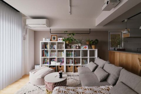 マンションリノベーション　スタイル工房　オープン棚　リビング
