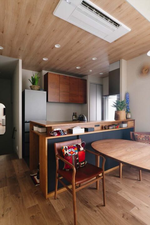 マンションリノベーション　スタイル工房　ダイニングキッチン　オープン棚