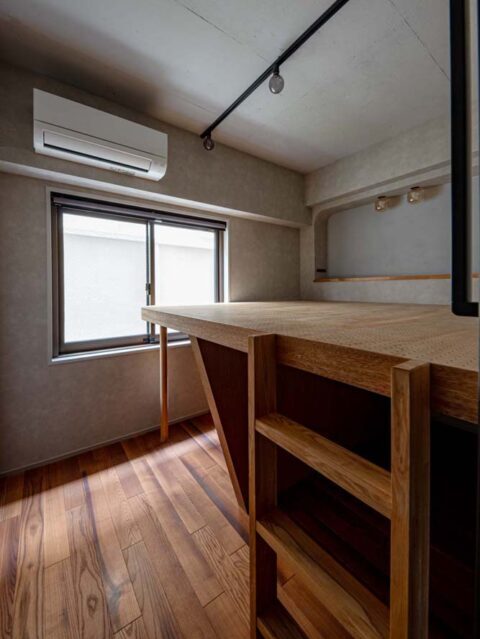 マンションリノベーション、エキップ(equip)、主寝室、ロフトベッド、大型収納