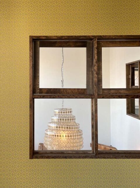 戸建てリノベーション、アズ建設、室内窓、格子窓、ヴィンテージ照明