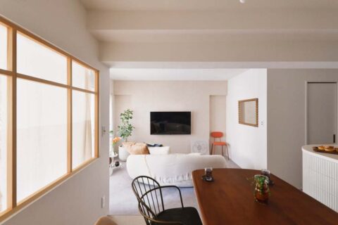 マンションリノベーション、entrie(エントリエ)、室内窓、壁掛けテレビ、ニッチ