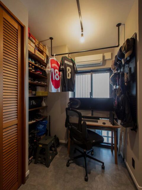 マンションリノベーション、アートリフォーム、ワークスペース、玄関土間、書斎