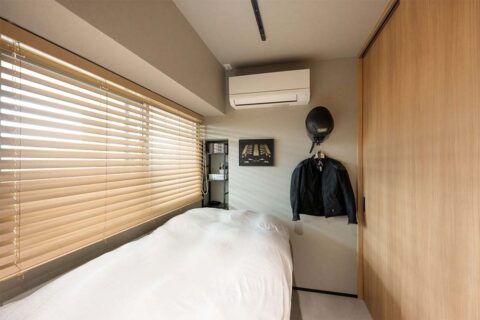 マンションリノベーション、インテリックス空間設計、木製扉、木製ブラインド、ニッチ収納