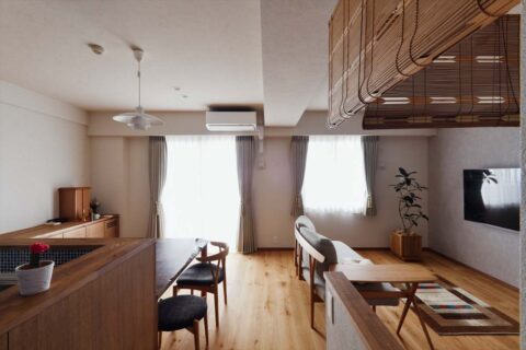 マンションリノベーション　スタイル工房　LDK　オーク三層フローリング