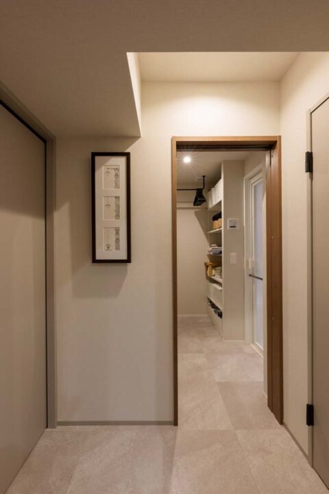 マンションリノベーション、インテリックス空間設計、生活動線、引き戸、ドア新設