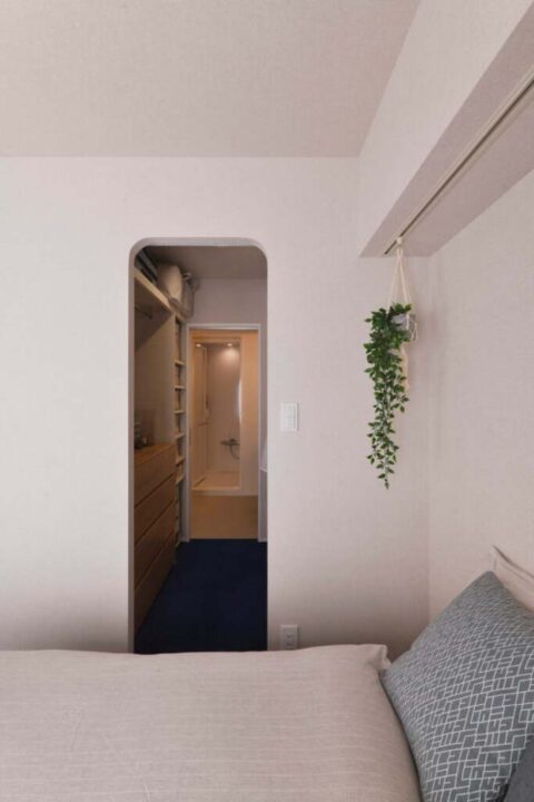 マンションリノベーション、entrie(エントリエ)、身支度動線、回遊動線、アーチ開口