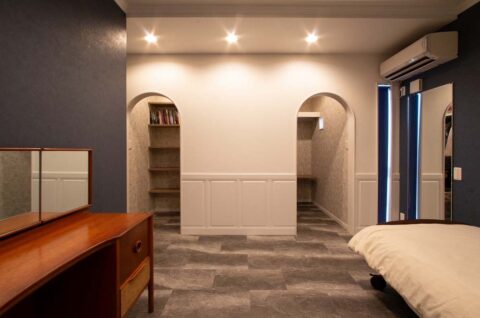 マンションリノベーション、アレックス、アール壁、アーチ開口、腰壁