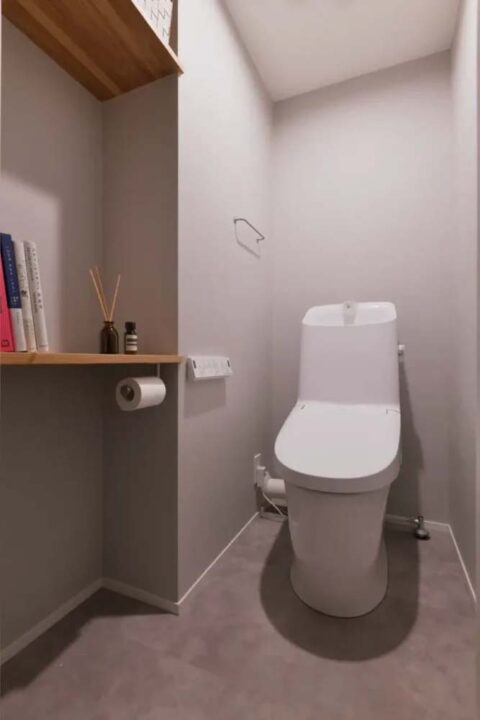 マンションリノベーション、夢工房、トイレ収納、ペーパーホルダー、手洗い付きトイレ