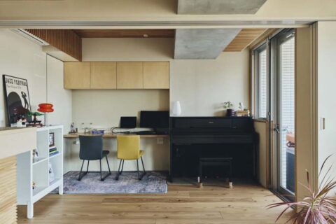 マンションリノベーション、SHUKEN Re(シュウケンアールイー)、ワークスペース、引き戸、子ども部屋