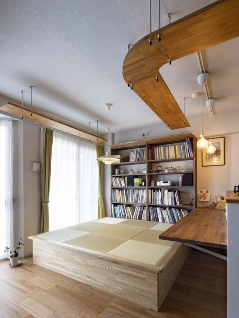 マンションリノベーション、ひかリノベ、小上がり、ダイニング、キャットウォーク