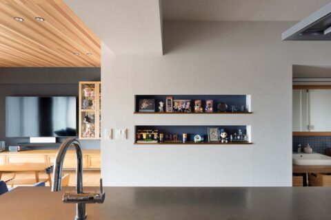 マンションリノベーション、インテリックス空間設計、ニッチ収納、ディスプレイ収納、コレクション