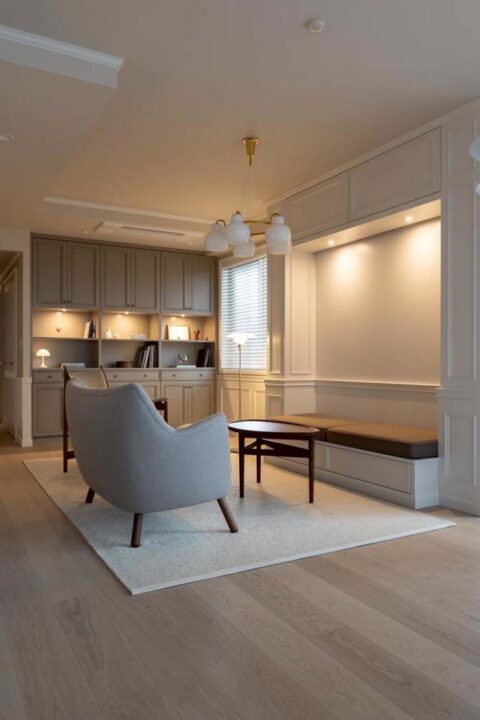 マンションリノベーション、FILE(ファイル)、スポットライト、ヌック、リビング収納