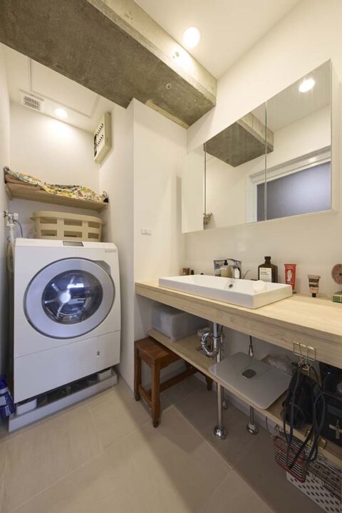 マンションリノベーション、マイリノbyグローバルベイス、ベッセル式、オープン収納、ダウンライト