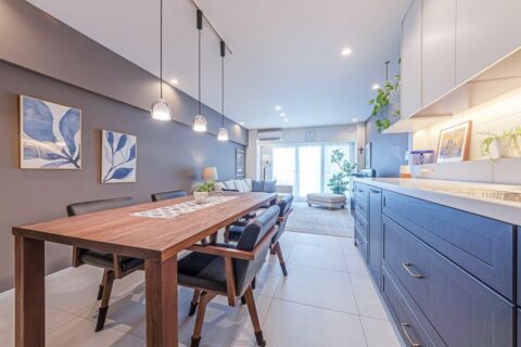 マンションリノベーション、フレッシュハウス、アート、ダクトレール、ペンダント照明