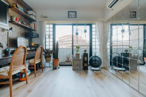 マンションリノベーション、湘南リフォーム、フロアタイル、上張り施工、書斎