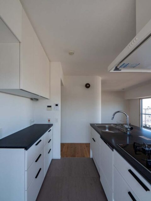 マンションリノベーション、エキップ、オープンキッチン、アイランドキッチン、インターホン