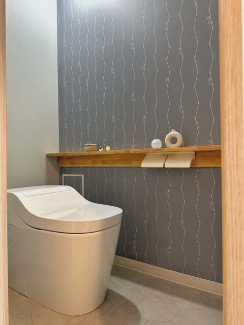 マンションリノベーション、a.design(エーデザイン)、ミッフィー、アクセントクロス、二連紙巻き器