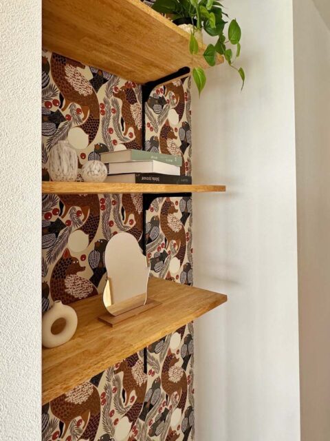 マンションリノベーション、a.design(エーデザイン)、アクセントウォール、オープン棚、飾り棚