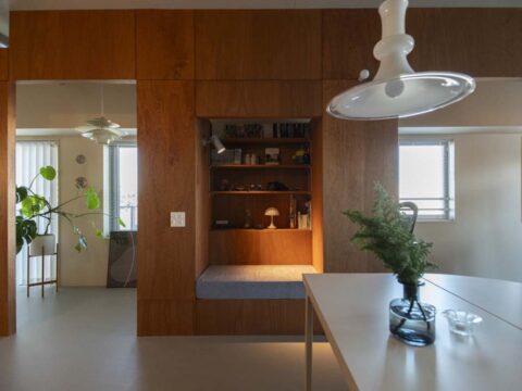 マンションリノベーション、ゼロリノベ、ヌック、ベンチ、本棚