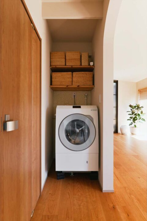 戸建リノベーション、スタイル工房、洗濯機置場、モリス柄