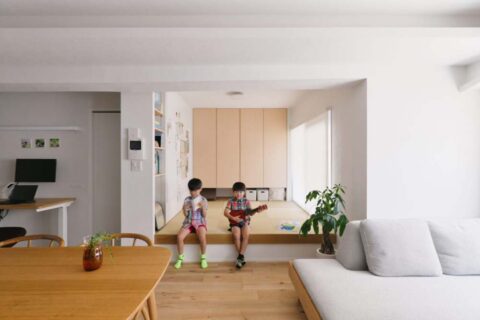 マンションリノベーション、entrie(エントリエ)、小上がり、キッズスペース、吊り押入れ