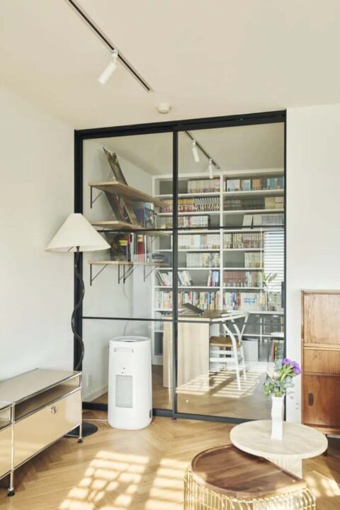 マンションリノベーション、SHUKEN Re(シュウケンアールイー)、ガラス戸、ワークススペース、勉強部屋