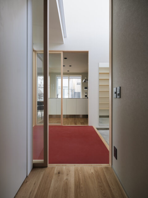 戸建てリノベーション、（株）KITI、回遊動線、引き違い戸、ガラス戸