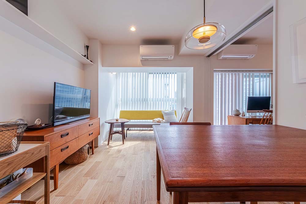 マンションリノベーション、フレッシュハウス、北欧家具、引き戸、ミッドセンチュリー