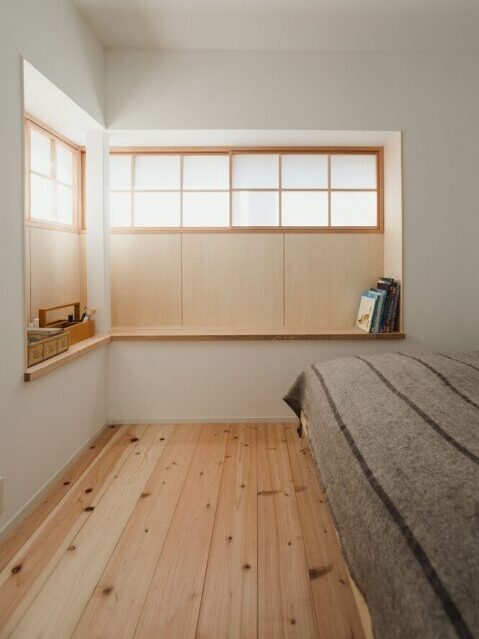 戸建てリノベーション、アズ建設、寝室、障子、和モダン