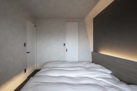 マンションリノベーション、たすかけ 吉祥寺ラボ、間接照明、ホテルライク、ヘッドボード