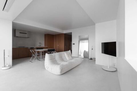 マンションリノベーション、nu(エヌ・ユー)リノベーション、オープンキッチン、モールテックス、塗装壁