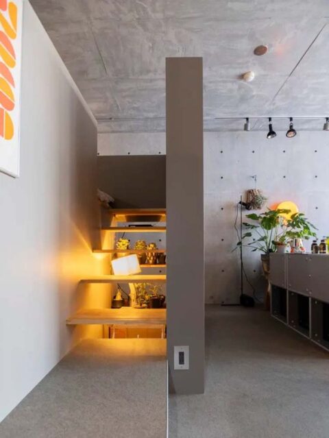 マンションリノベーション、ゼロリノベ、ロフト、スケルトン階段、観葉植物