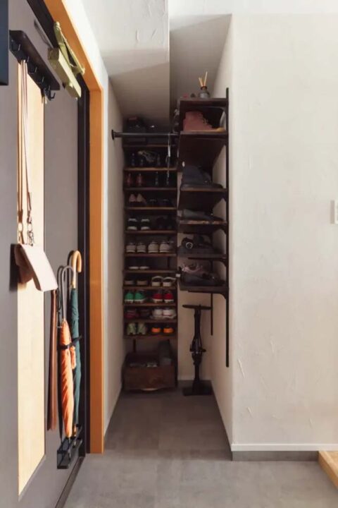 マンションリノベーション、夢工房、靴箱、DIY、玄関土間