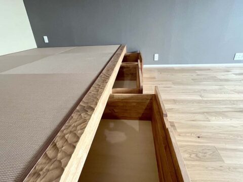 マンションリノベーション、a.design(エーデザイン)、小上がり、畳敷き、引き出し収納