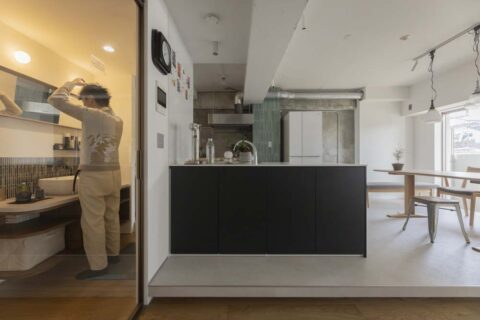マンションリノベーション、KULABO(クラボ)、造作洗面台、回遊性