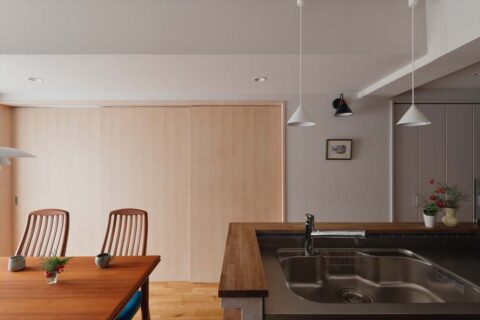 マンションリノベーション、スタイル工房、リビングダイニング、引き戸